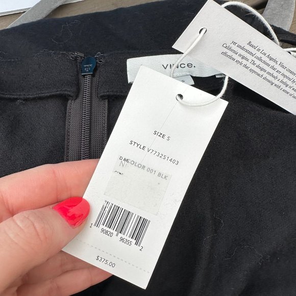 Vince Ruched Camisole Mini Dress Black Wool Blend A-line Skirt Small - Picture 4 of 10